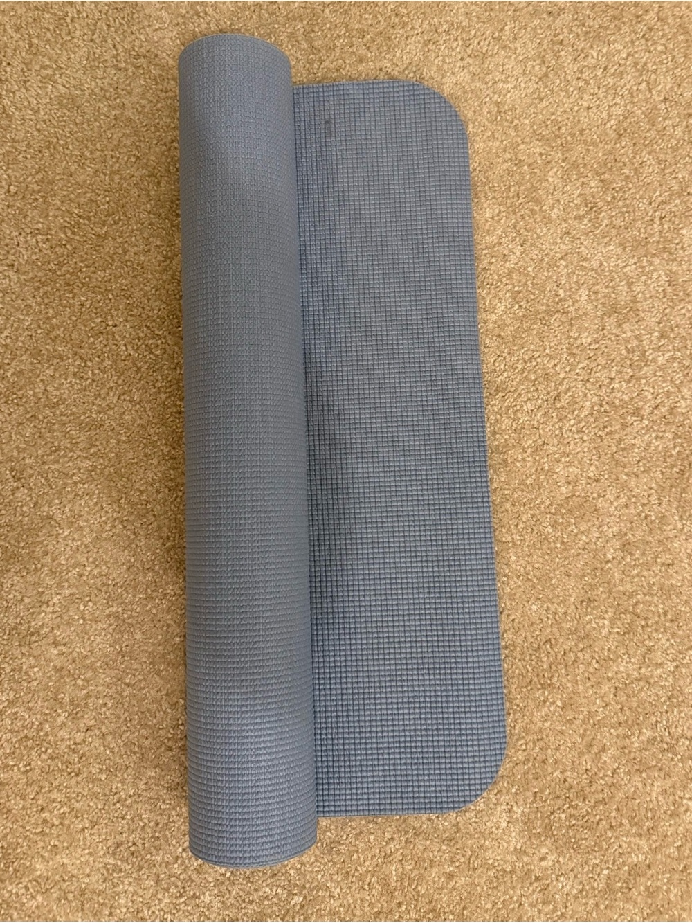Long blue comfy yoga mat